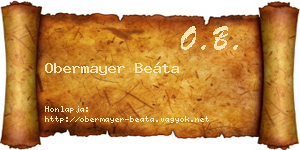 Obermayer Beáta névjegykártya